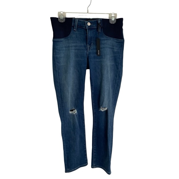 J Brand Maternity Indigo Cropped Jeans Maja J crop Cigarette  Size 26 chic - Picture 1 of 8